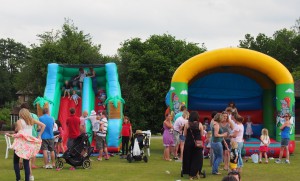 Bouncy castle and slide