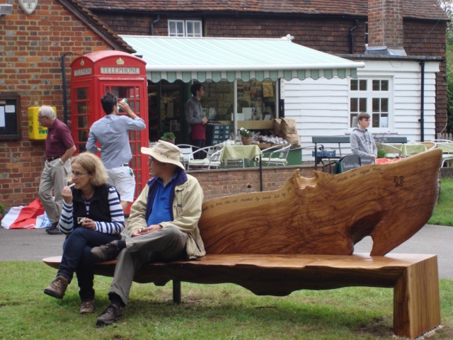 Bench in use