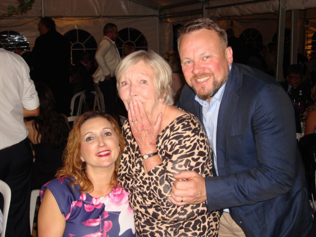 Sue Blackman, the party organiser, and guests